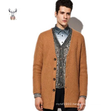 Custom Extra Long ODM Nylon Wool Medium Length Coat Men Sweater